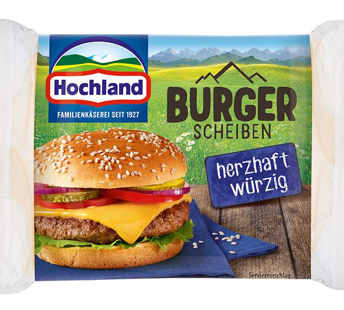 Burger Scheiben - würzig-pikant | Hochland Familienkäserei